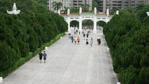 Landscape view to pathway from the giant gate infront of National palace Gu.. Stock Footage 255688252