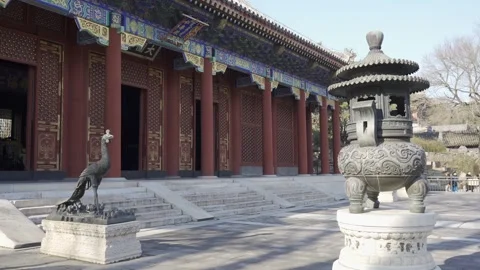 Landscape view of pavilion hall building in chinese architecture design of .. Stock Footage 329668847