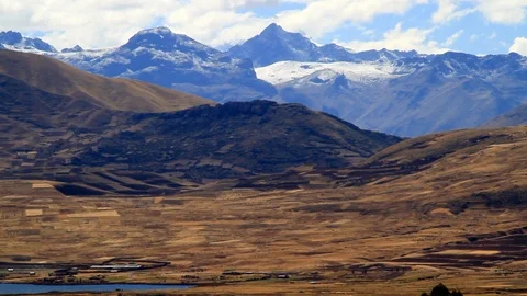 Landscape View of Peruvian Andes on a Sunny Day Stock Footage 110341480