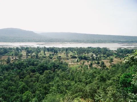 Landscape view point of low mountain Stock Photos