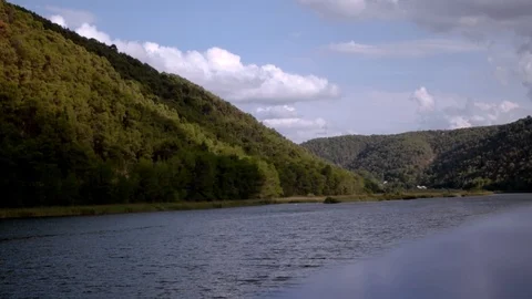 Landscape view of river from boat Video stock 87768473
