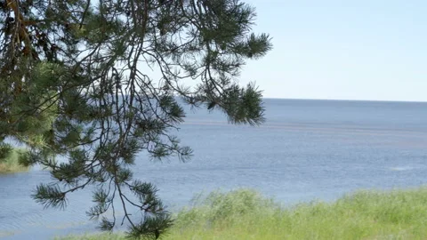 Landscape view of the sea from the hilltop Stock Footage 140234375
