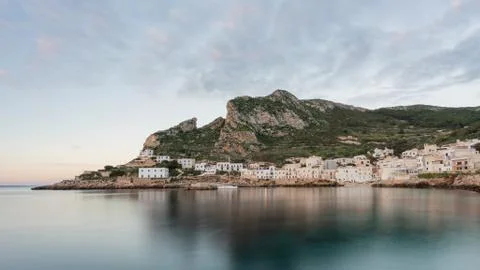 Landscape view of sea stack of Levanzo, Egadi Islands, Sicily, Italy Stock Photos