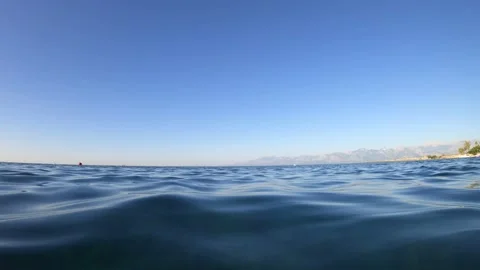 A landscape view of sea wave and blue sky Video stock 138340650