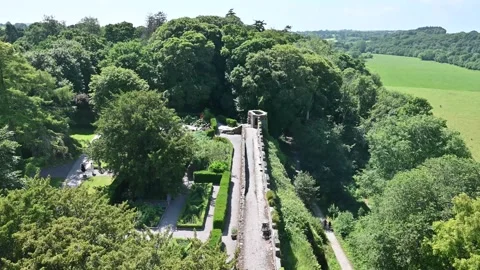 Landscape view from St Finbar's Cathedral in Cork Stock Footage 278893583