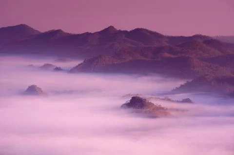 Landscape view of the sunrise. Stock Photos