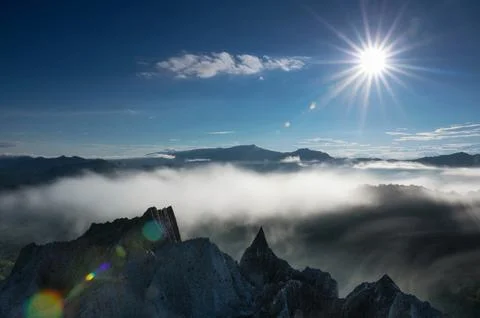 Landscape view of the sunrise. Stock Photos