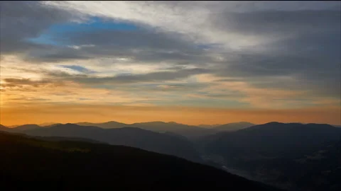 Landscape view of sunset over the mountain. Stock Footage 134674593