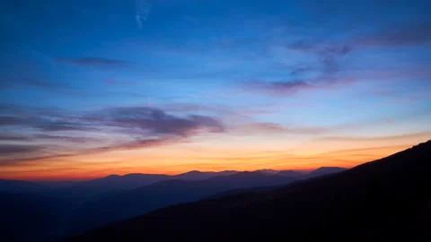 Landscape view of sunset over the mountain. Stock Footage 134675514