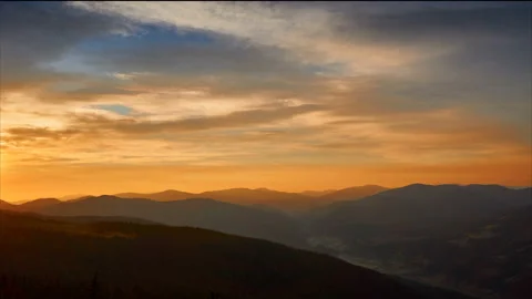 Landscape view of sunset over the mountain. Stock Footage 134857516