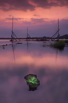 Landscape view in sunset Stock Photos