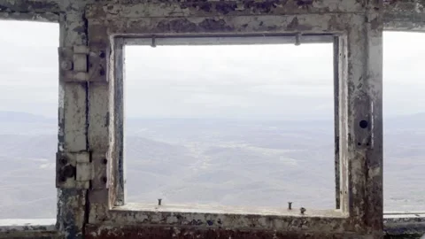 Landscape view through the window Video stock 266436932