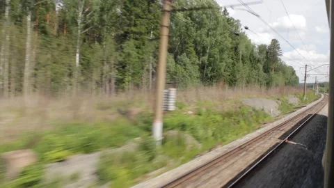 Landscape view from the train window. Video stock 92606657