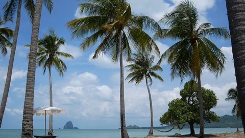 Landscape view of a tropical beach on the island of Ko Yao Yai Stock Footage 124141453