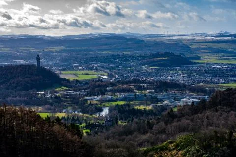 Landscape view of the University of Stirling Stock Photos