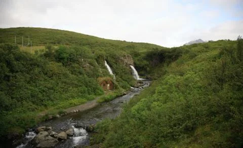 Landscape view of waterfalls Stock Photos