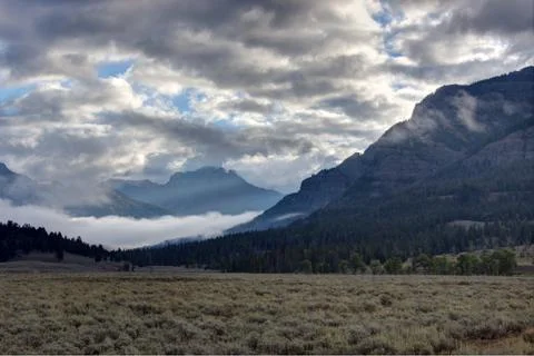 Landscape view Yellowstone Stock Photos