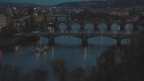 Landscape with Vltava river Stock Footage 181129365