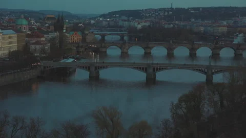 Landscape with Vltava river Stock Footage 185168558