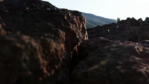 Landscape of volcano etna rocks Video stock 233711290