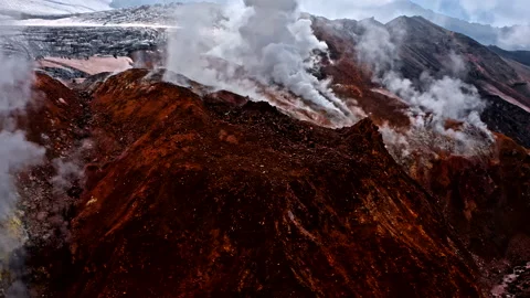 Landscape of vulcano Mutnovsky Stock-Footage 137019792