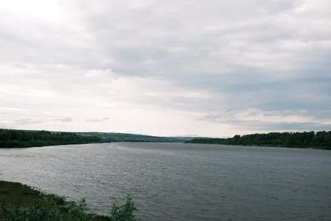 Landscape of Vyatka river. Vyatskiye Polyany, Kirov region,Russia. Stock Photos