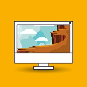 Landscape wallpaper for computer design Illustrazione stock