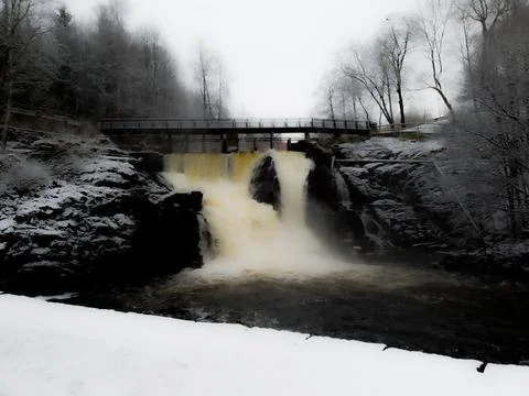 Landscape with water falling down - Lysaker Stock Photos