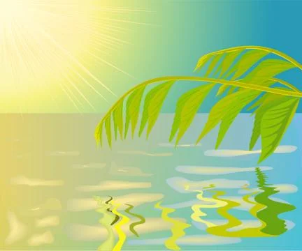 Landscape with water. Stock Illustration