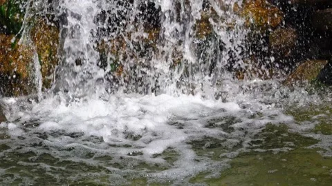 Landscape with a waterfall in a summer day. Stock Footage 159442655