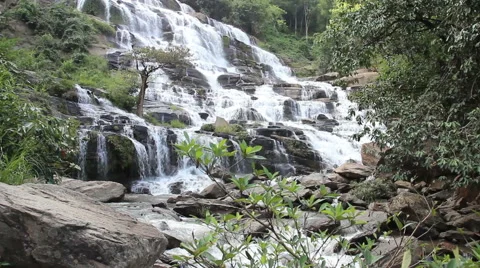 Landscape of waterfall in the tropical forest Stock Footage 61576102