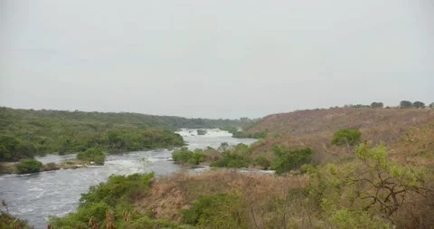 Landscape Waterfall in Uganda with camera movement Stock Footage 134535723