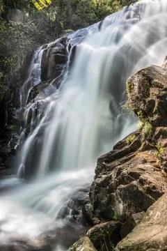 Landscape with waterfalls Stock Photos