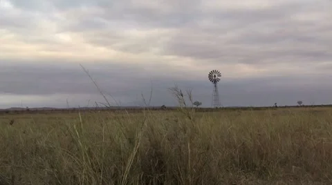 Landscape with watermill Stock Footage 8571939