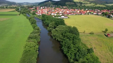 The landscape of the Werra Valley Stock Footage 156729215