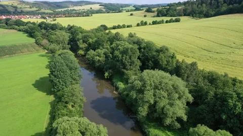 The landscape of the Werra Valley Video stock 156730744