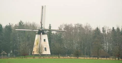 Landscape whit an old windmill Stock Photos