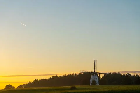 Landscape whit an old windmill Foto stock