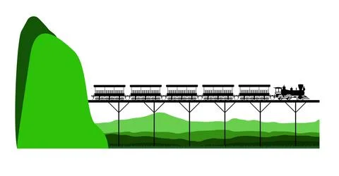 Landscape whit an train Stock Illustration