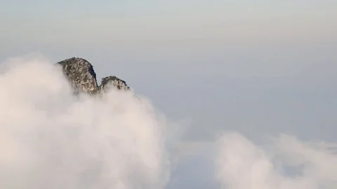 Landscape of white clouds over mountain on top Doi Luang Chiang Dao , Thailand. Stock Footage 76635900