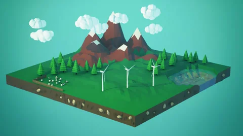 Landscape With Wind Turbines During Cloudy Day Video stock 47293151