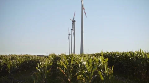 Landscape with Wind turbines Stock Footage 170764662