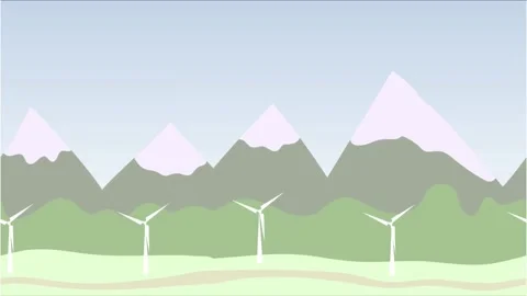 Landscape with windmills. Wind power generator. Stock Footage 197461890