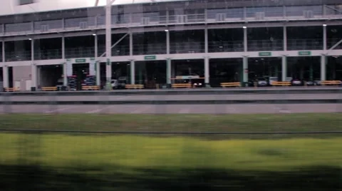 Landscape from the window of the train LONDON Stock Footage 65192657