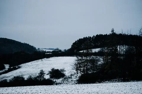 Landscape in winter Eifel Germany Stock Photos