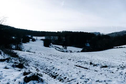 Landscape in winter Eifel Germany Stock Photos