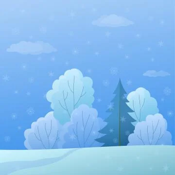 Landscape, winter forest Stock Illustration