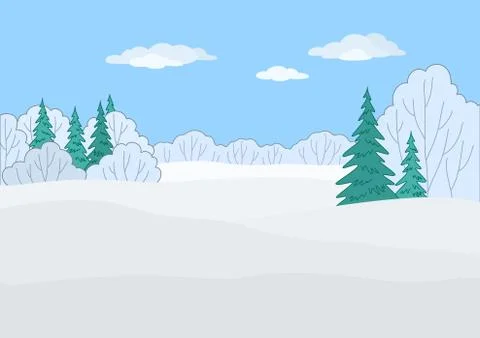 Landscape, winter forest Stock Illustration