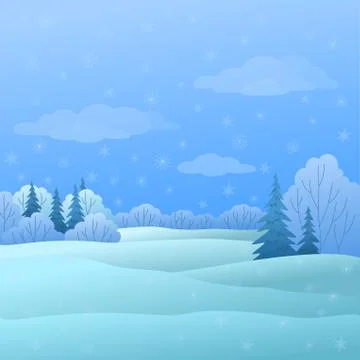 Landscape, winter forest Stock Illustration
