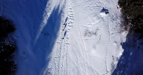 Landscape winter forest. Mountain area. A group of people goes 스톡 동영상 102482013